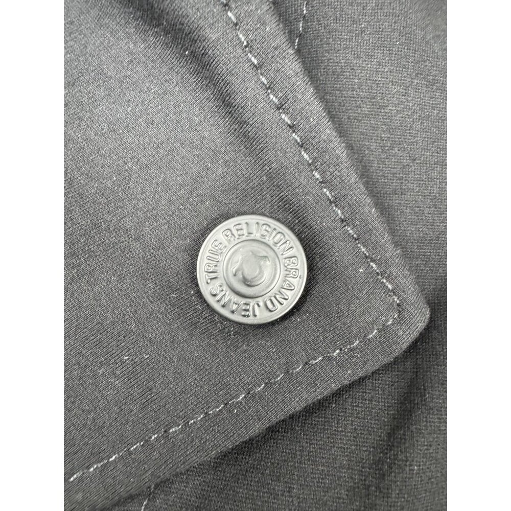 True Religion Womens S Black "Store Sample" Biker Jacket 90s Y2K Gothic Skater - Picture 5 of 14